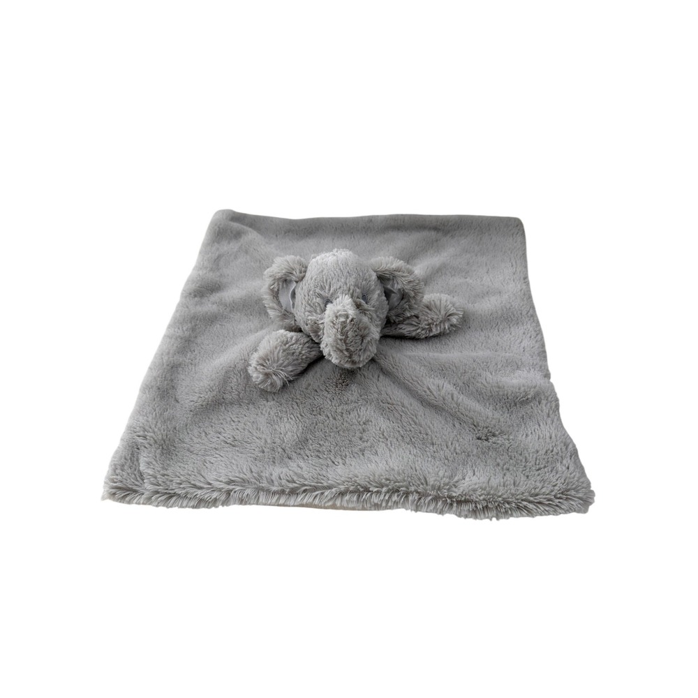 Pottery Barn Kids Style Grey Elephant Security Blanket Plush Faux Fur Baby Lovey